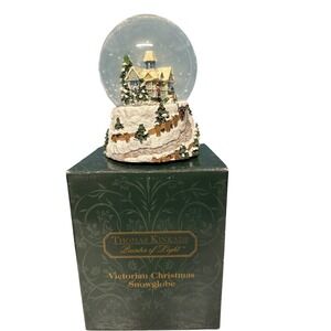 Thomas Kinkade Painter of Light Victorian Christmas Musical Snowglobe with Box